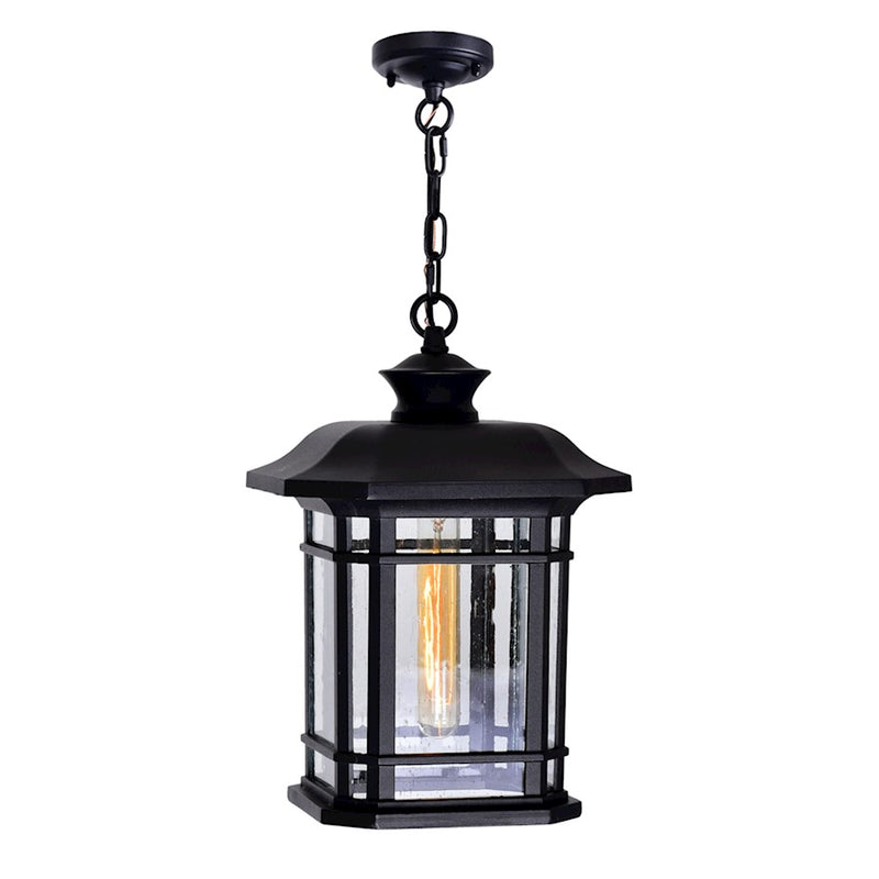 CWI Lighting Blackburn 1 Light Outdoor Pendant, Black/Seedy