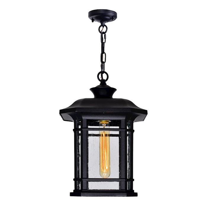 CWI Lighting Blackburn 1 Light Outdoor Pendant, Black/Seedy