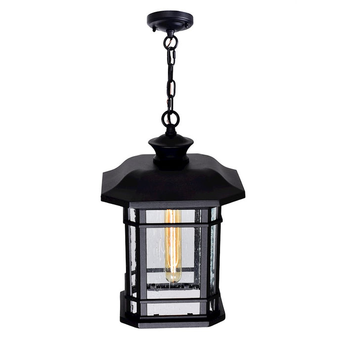 CWI Lighting Blackburn 1 Light Outdoor Pendant, Black/Seedy