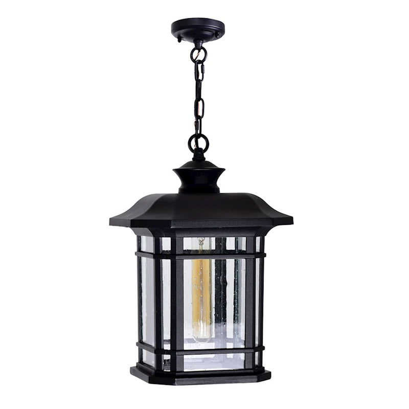 CWI Lighting Blackburn 1 Light Outdoor Pendant, Black/Seedy