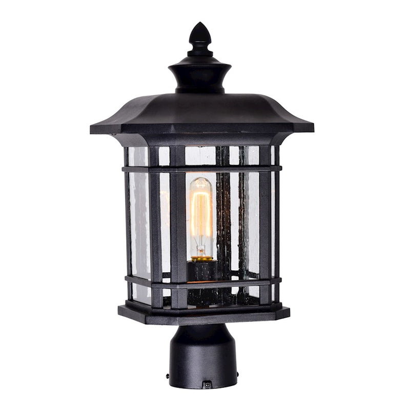 CWI Blackburn 1 Light Outdoor Lantern Head, Black/Seedy