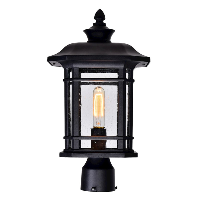 CWI Blackburn 1 Light Outdoor Lantern Head, Black/Seedy