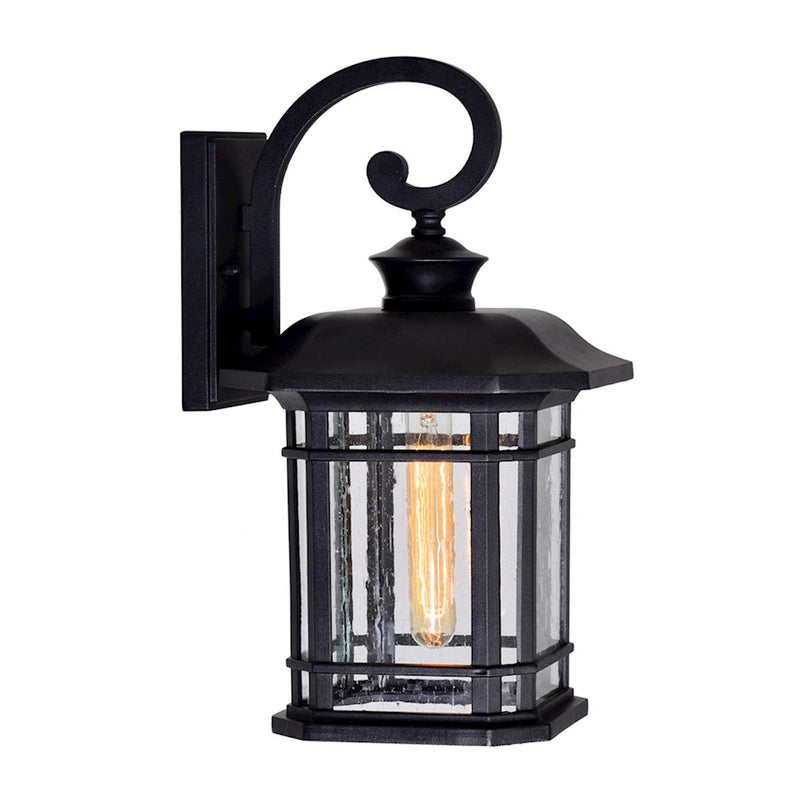 CWI Blackburn 1 Light 17"H Outdoor Wall Light, Black/Seedy