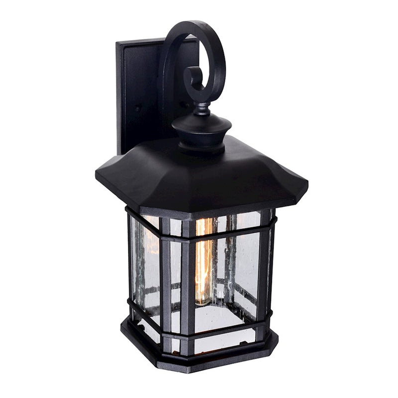 CWI Blackburn 1 Light 17"H Outdoor Wall Light, Black/Seedy
