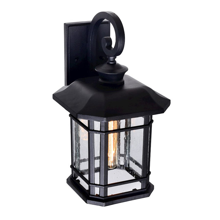 CWI Blackburn 1 Light 17"H Outdoor Wall Light, Black/Seedy