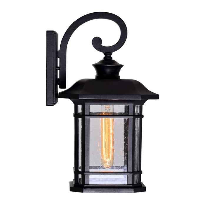 CWI Blackburn 1 Light 17"H Outdoor Wall Light, Black/Seedy