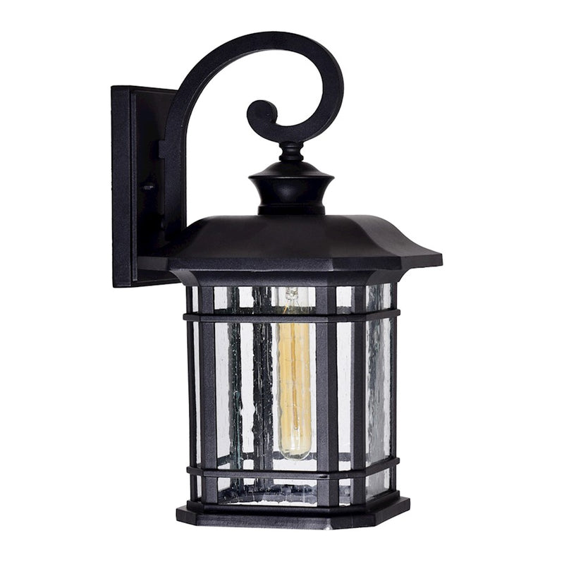 CWI Blackburn 1 Light 17"H Outdoor Wall Light, Black/Seedy