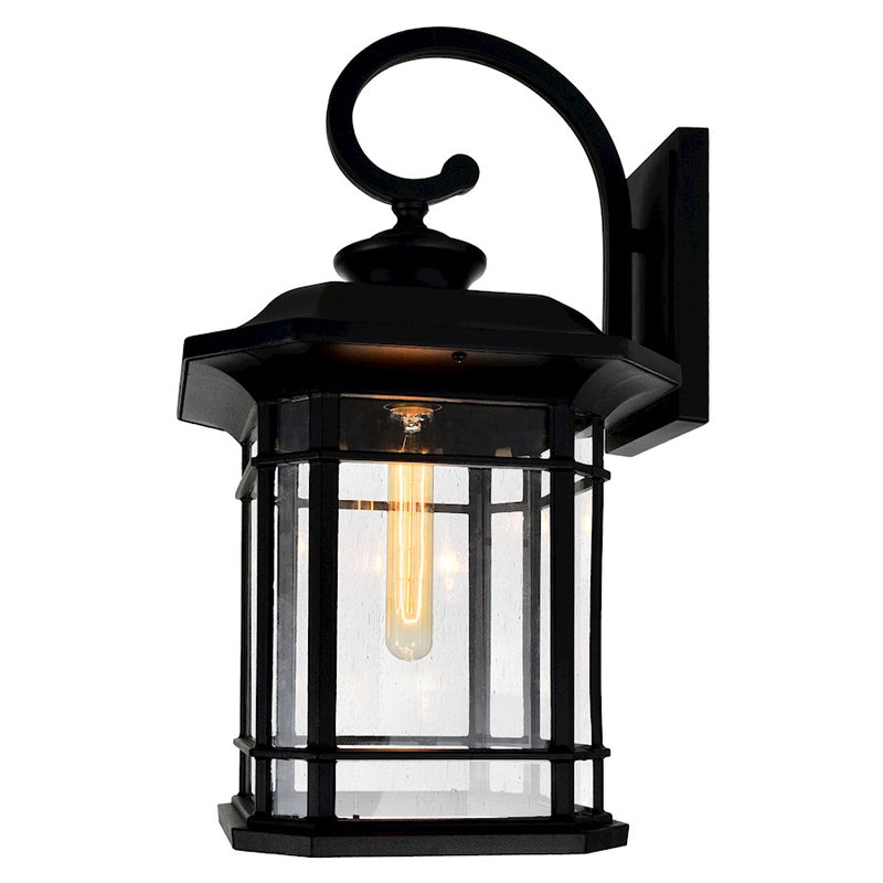 CWI Lighting Blackburn 1 Light Outdoor Wall Light, Black/Seedy