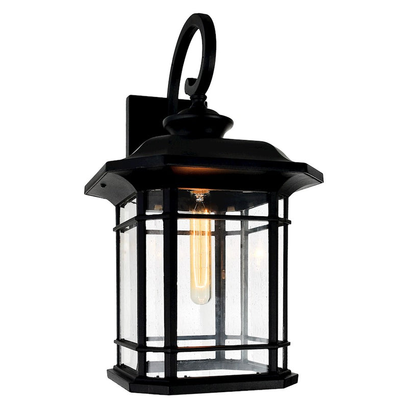 CWI Lighting Blackburn 1 Light Outdoor Wall Light, Black/Seedy