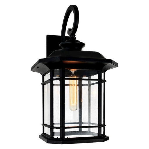CWI Lighting Blackburn 1 Light Outdoor Wall Light, Black/Seedy