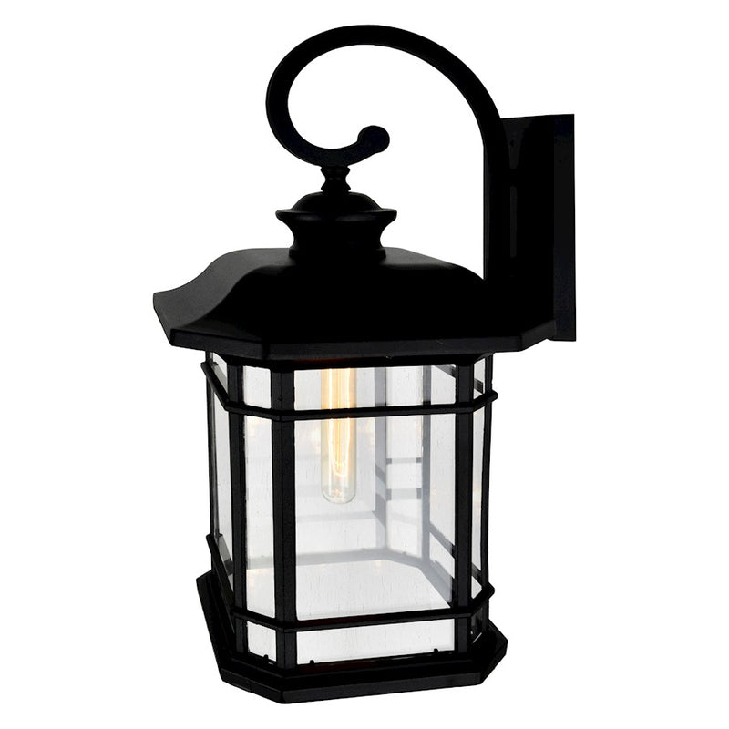 CWI Lighting Blackburn 1 Light Outdoor Wall Light, Black/Seedy