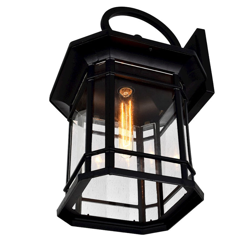CWI Lighting Blackburn 1 Light Outdoor Wall Light, Black/Seedy