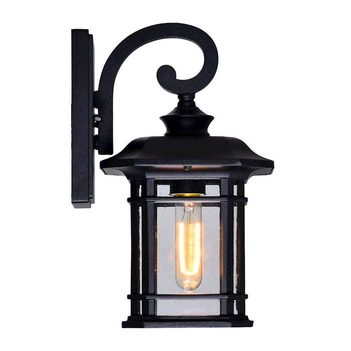 CWI Blackburn 1 Light 12"H Outdoor Wall Light, Black/Seedy