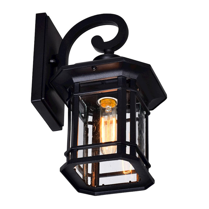 CWI Blackburn 1 Light 12"H Outdoor Wall Light, Black/Seedy