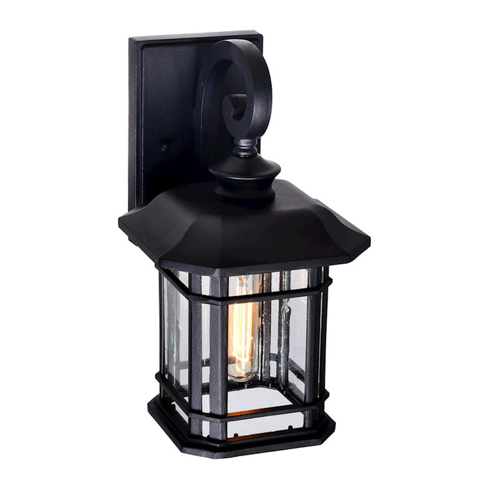 CWI Blackburn 1 Light 12"H Outdoor Wall Light, Black/Seedy