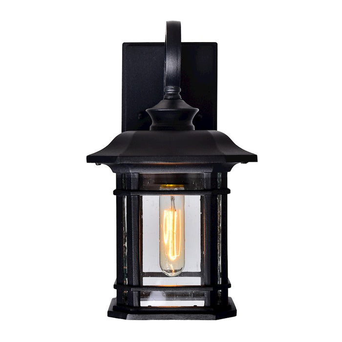 CWI Blackburn 1 Light 12"H Outdoor Wall Light, Black/Seedy