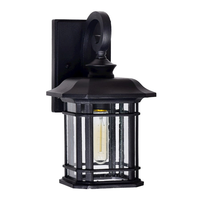 CWI Blackburn 1 Light 12"H Outdoor Wall Light, Black/Seedy