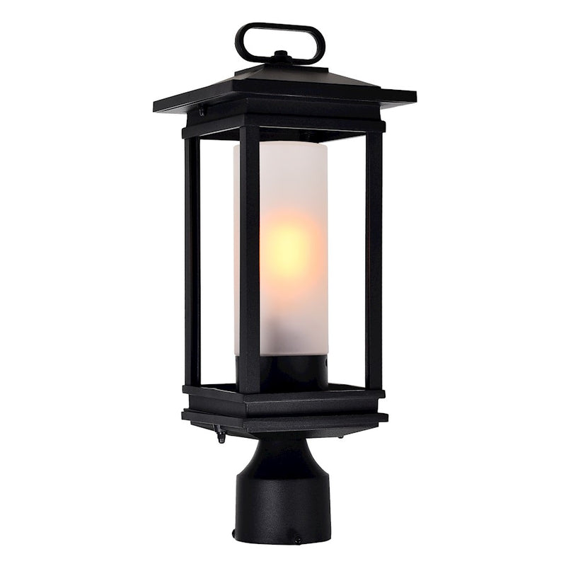 CWI Granville 1 Light Outdoor Lantern Head, Black/Frosted