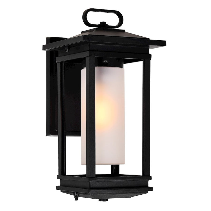 CWI Lighting Granville 1 Light Outdoor Wall Light, Black/Frosted
