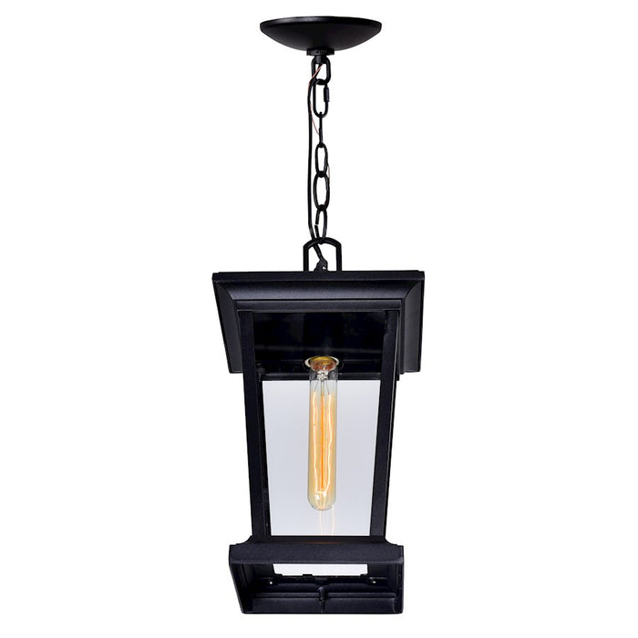 CWI Lighting Leawood 1 Light Outdoor Hanging Light, Black/Clear