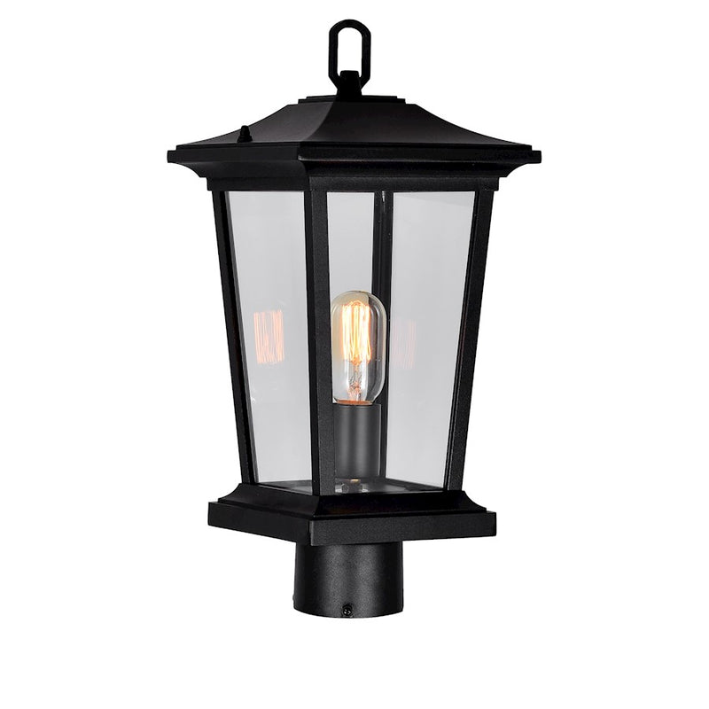 CWI Lighting Leawood 1 Light Outdoor Lantern Head, Black/Clear