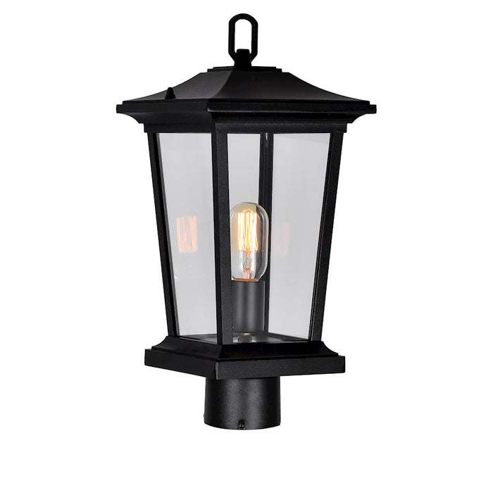 CWI Lighting Leawood 1 Light Outdoor Lantern Head, Black/Clear