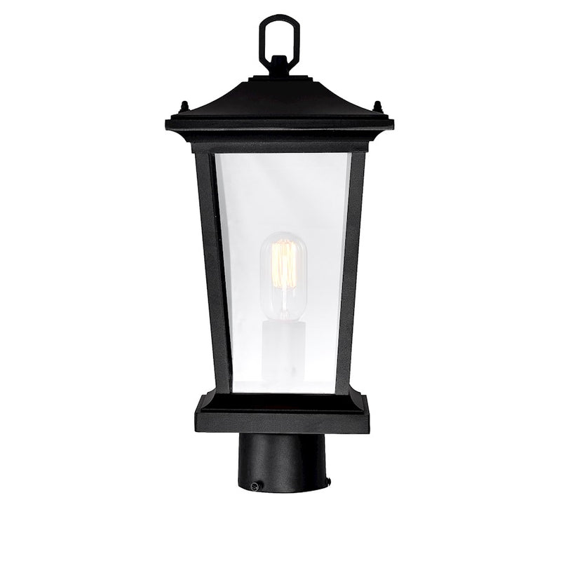 CWI Lighting Leawood 1 Light Outdoor Lantern Head, Black/Clear
