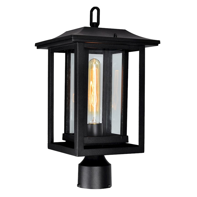 CWI Winfield 1 Light Outdoor Lantern Head, Black/Clear