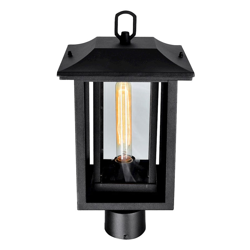CWI Winfield 1 Light Outdoor Lantern Head, Black/Clear