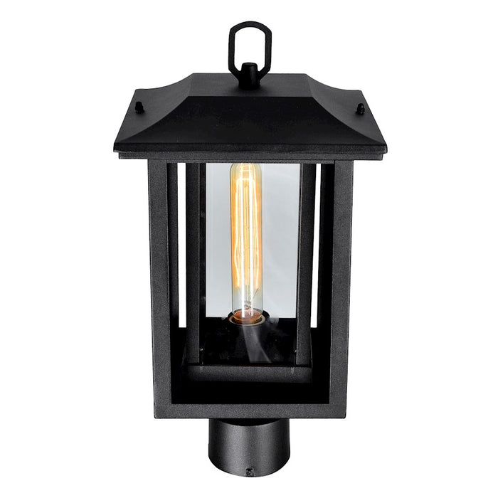 CWI Winfield 1 Light Outdoor Lantern Head, Black/Clear