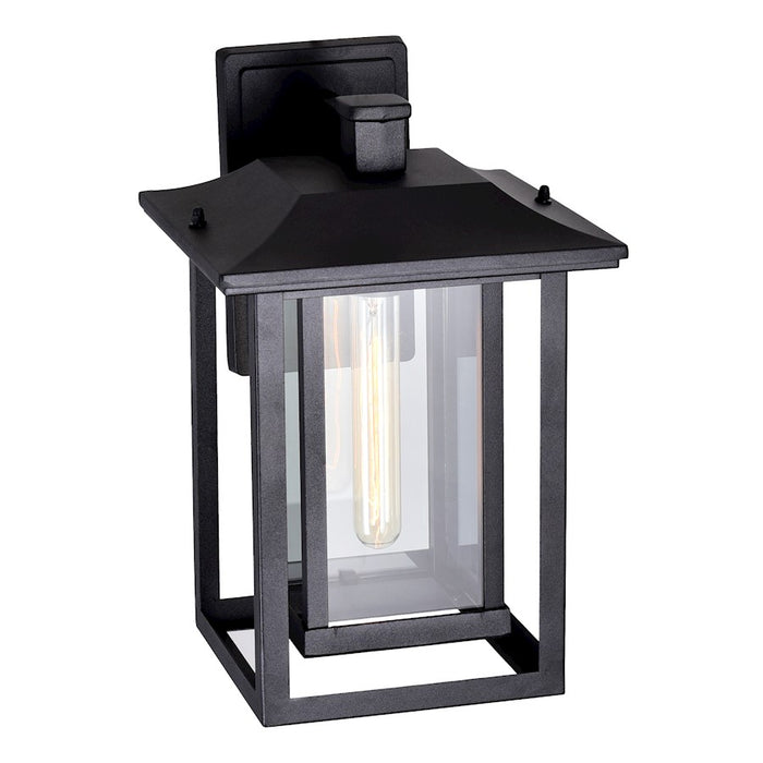 CWI Lighting Winfield 1 Light Outdoor Wall Light, Black/Clear