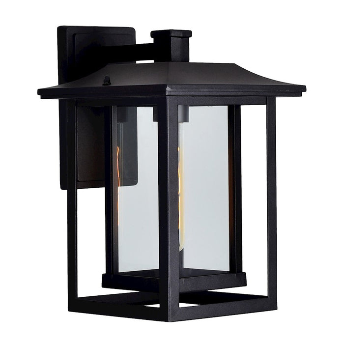 CWI Lighting Winfield 1 Light Outdoor Wall Light, Black/Clear
