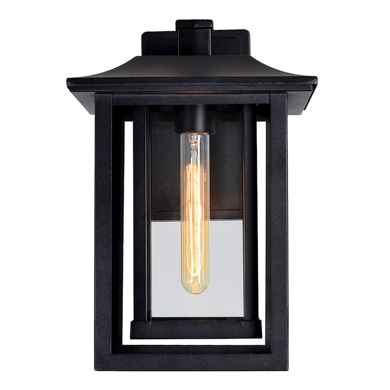 CWI Lighting Winfield 1 Light Outdoor Wall Light, Black/Clear