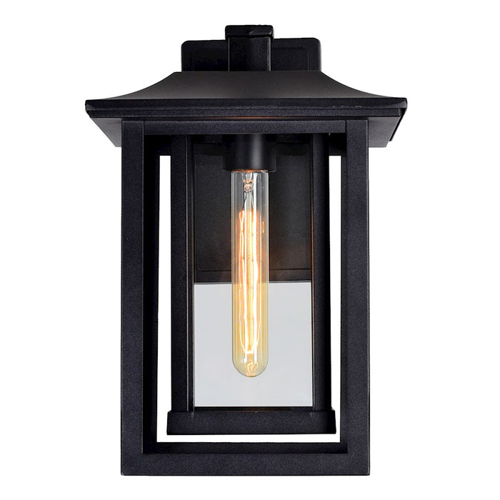 CWI Lighting Winfield 1 Light Outdoor Wall Light, Black/Clear