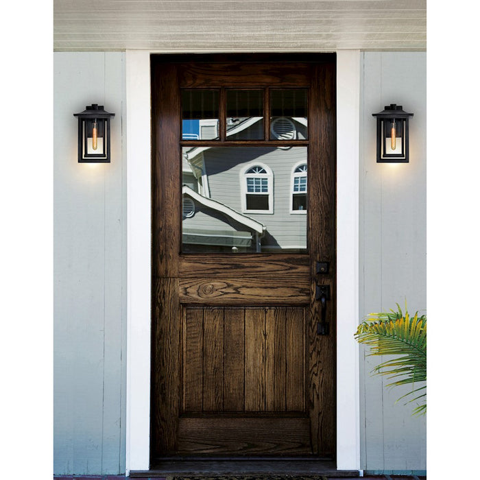 CWI Lighting Winfield 1 Light Outdoor Wall Light, Black/Clear