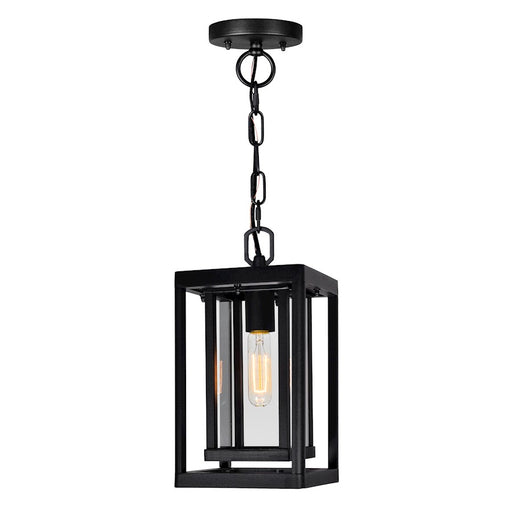 CWI Lighting Mulvane 1 Light Outdoor Hanging Light, Black/Clear - 0415P7-1-101