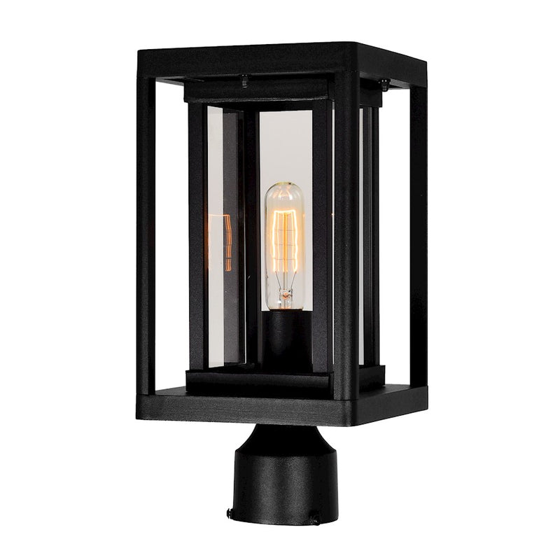 CWI Lighting Mulvane 1 Light Outdoor Lantern Head, Black/Clear