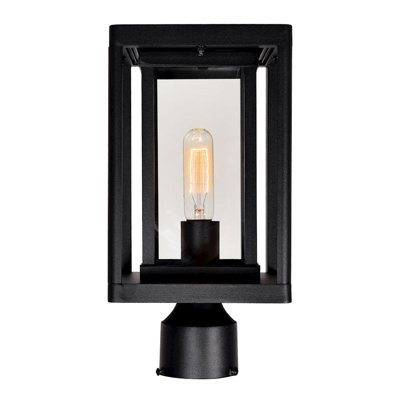 CWI Lighting Mulvane 1 Light Outdoor Lantern Head, Black/Clear