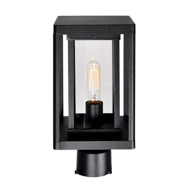CWI Lighting Mulvane 1 Light Outdoor Lantern Head, Black/Clear