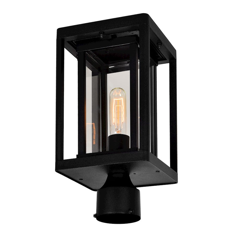 CWI Lighting Mulvane 1 Light Outdoor Lantern Head, Black/Clear