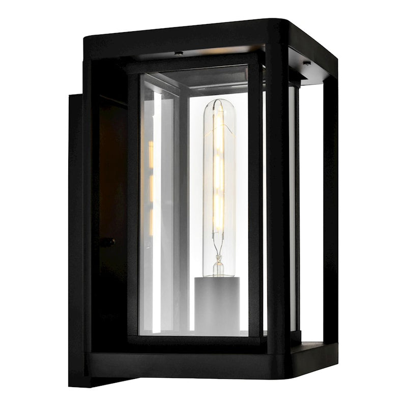 CWI Lighting Mulvane 1 Light Outdoor Wall Light, Black/Clear