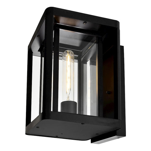 CWI Lighting Mulvane 1 Light Outdoor Wall Light, Black/Clear