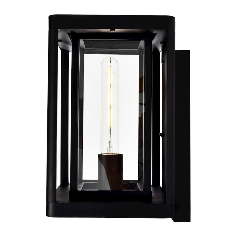 CWI Lighting Mulvane 1 Light Outdoor Wall Light, Black/Clear