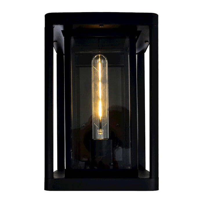 CWI Lighting Mulvane 1 Light Outdoor Wall Light, Black/Clear