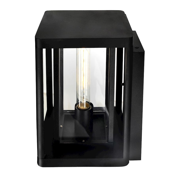 CWI Lighting Mulvane 1 Light Outdoor Wall Light, Black/Clear
