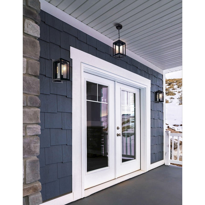 CWI Lighting Mulvane 1 Light Outdoor Wall Light, Black/Clear