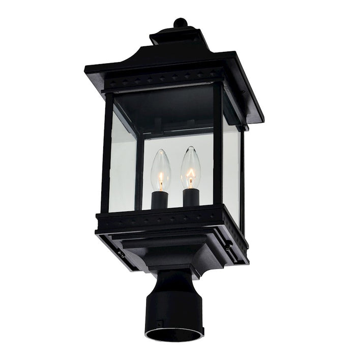 CWI Cleveland 2 Light Outdoor Lantern Head, Black/Clear