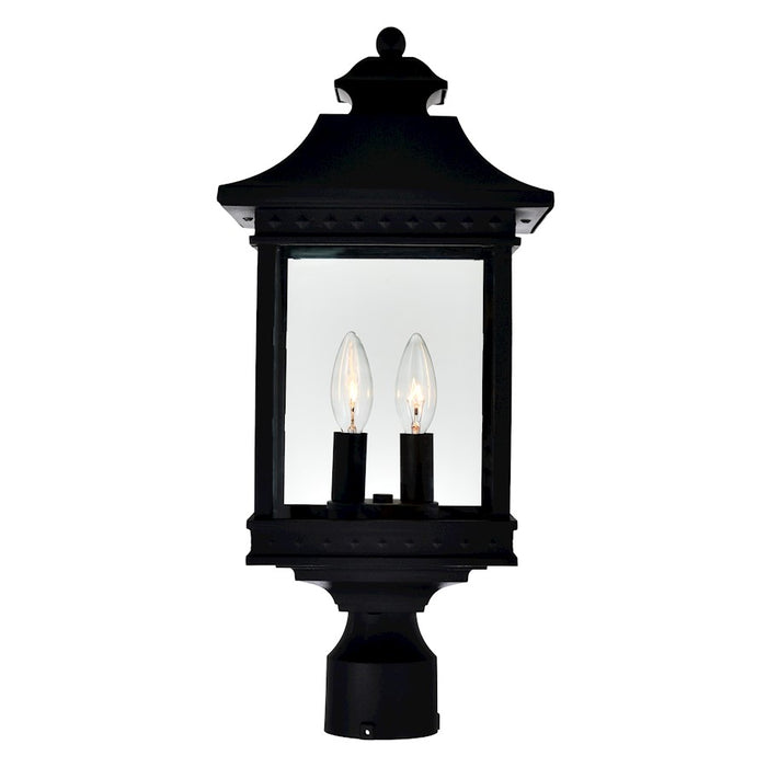CWI Cleveland 2 Light Outdoor Lantern Head, Black/Clear