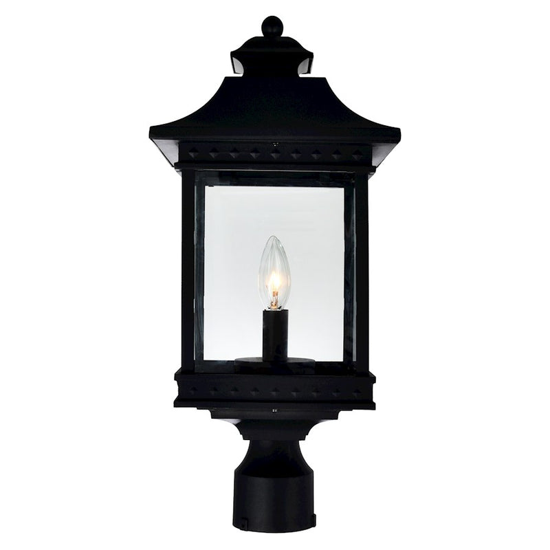 CWI Cleveland 2 Light Outdoor Lantern Head, Black/Clear