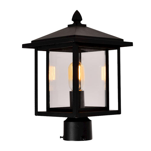 CWI Lighting Crawford 1 Light Outdoor Lantern Head, Black/Clear